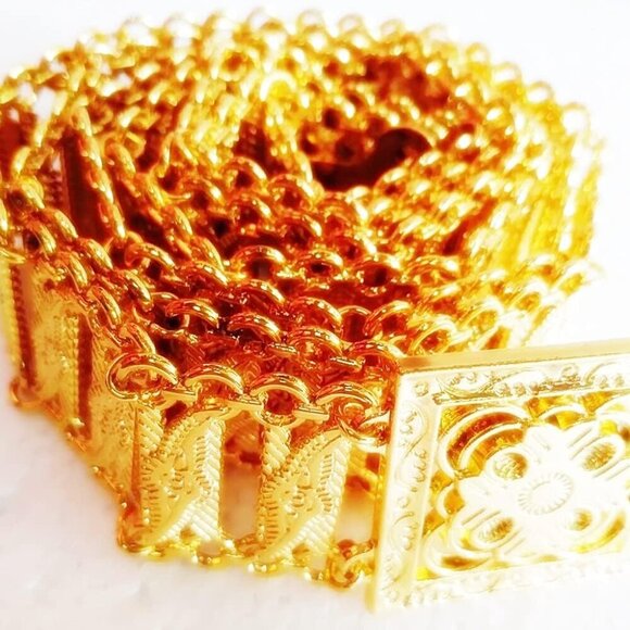 Thai Belt Costume Gold Plate Vintage Thailand Traditional Dance Ramthai Women We - Picture 7 of 9